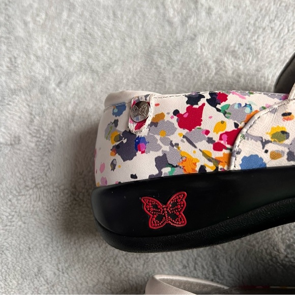 Alegria Keli Pollack Slip-On Paint Splatter Leather Professional Clogs White 37 - Picture 8 of 16
